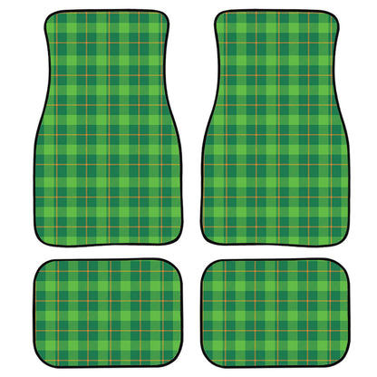 Shamrock Tartan St. Patrick'S Day Print Front And Back Car Floor Mats, Front Car Mat PO0329