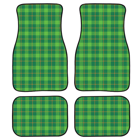 Shamrock Tartan St. Patrick'S Day Print Front And Back Car Floor Mats, Front Car Mat PO0329