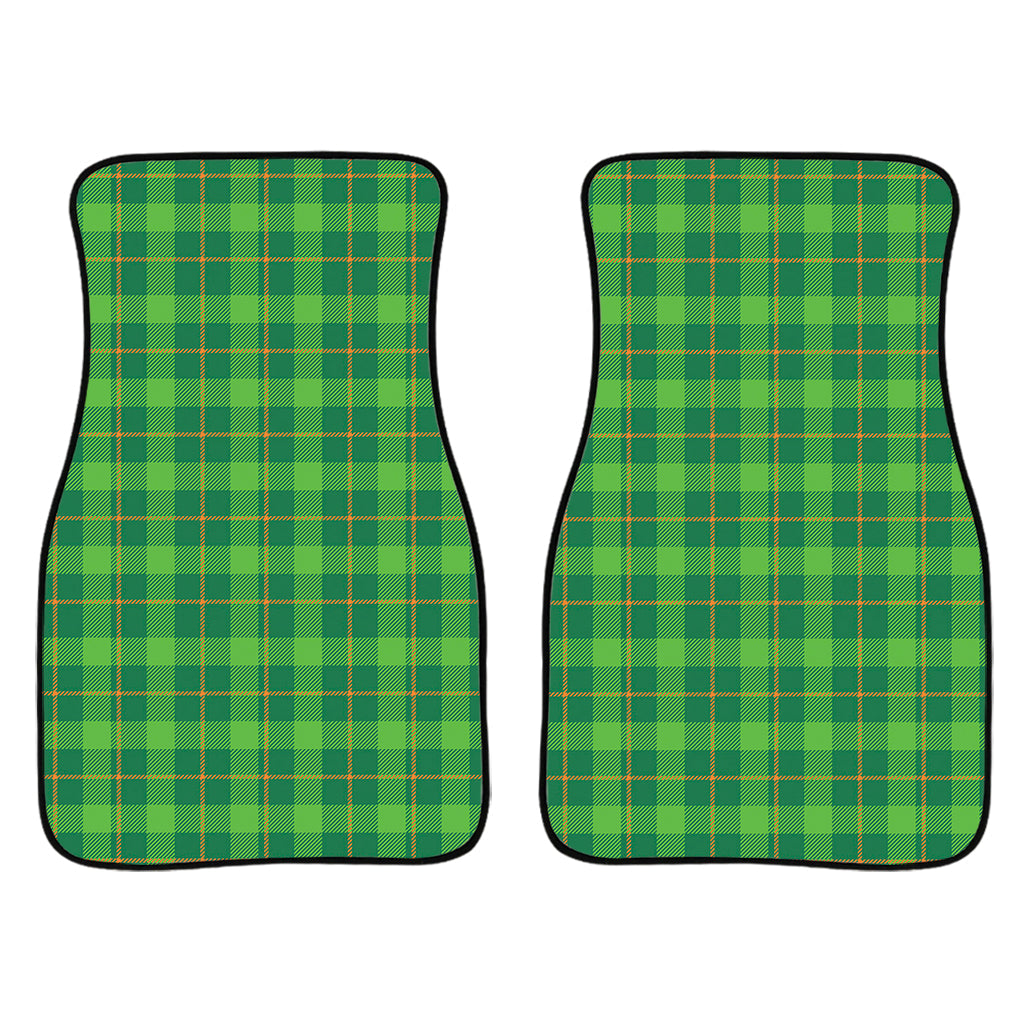 Shamrock Tartan St. Patrick'S Day Print Front And Back Car Floor Mats, Front Car Mat PO0329