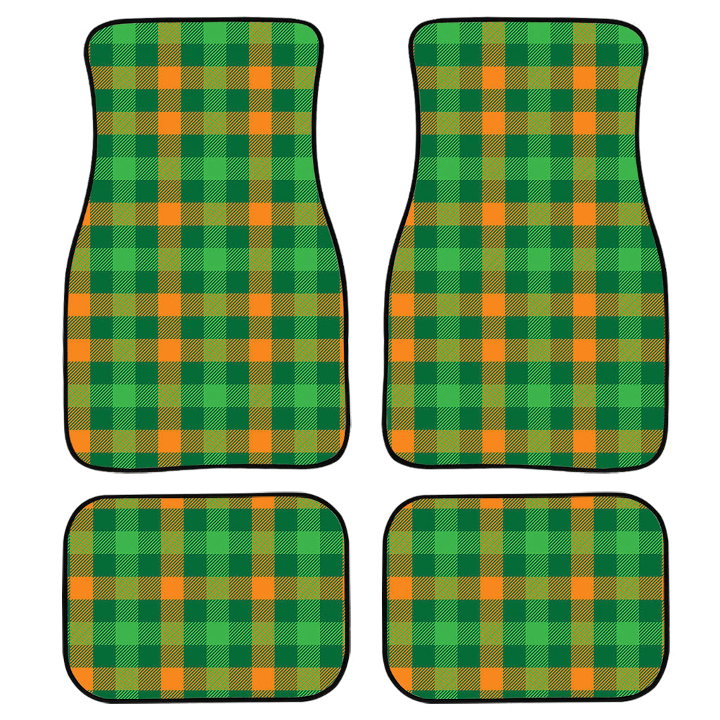 St. Patrick'S Day Buffalo Check Print Front And Back Car Floor Mats, Front Car Mat PO0323