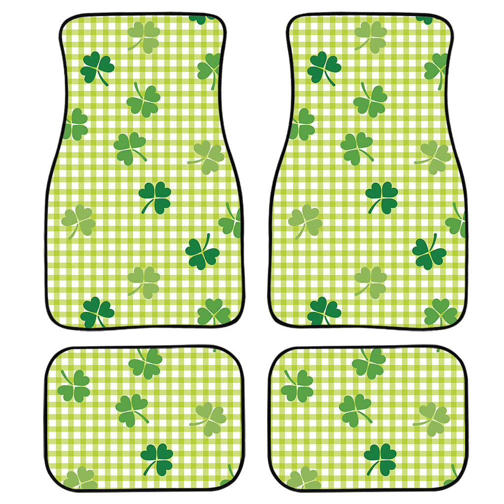 St. Patrick'S Day Buffalo Plaid Print Front And Back Car Floor Mats, Front Car Mat PO0322