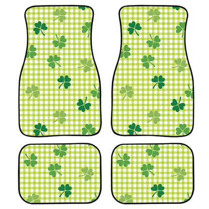 St. Patrick'S Day Buffalo Plaid Print Front And Back Car Floor Mats, Front Car Mat PO0322