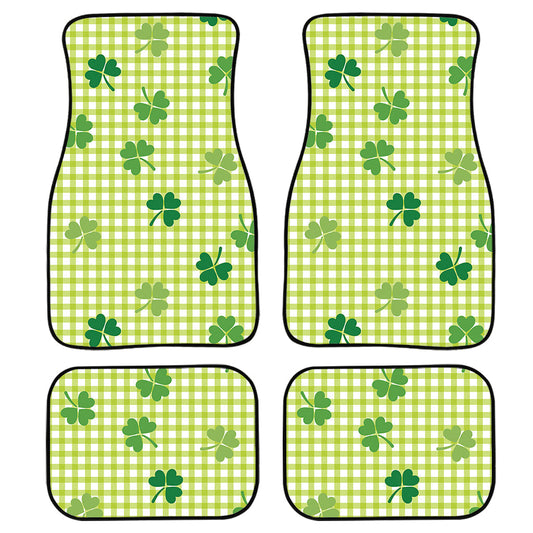 St. Patrick'S Day Buffalo Plaid Print Front And Back Car Floor Mats, Front Car Mat PO0322