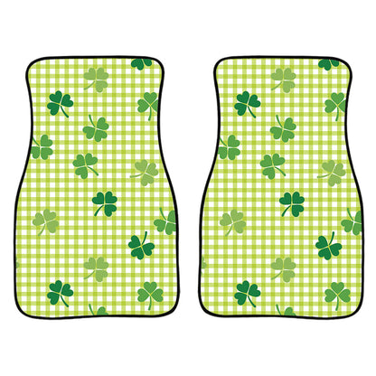 St. Patrick'S Day Buffalo Plaid Print Front And Back Car Floor Mats, Front Car Mat PO0322