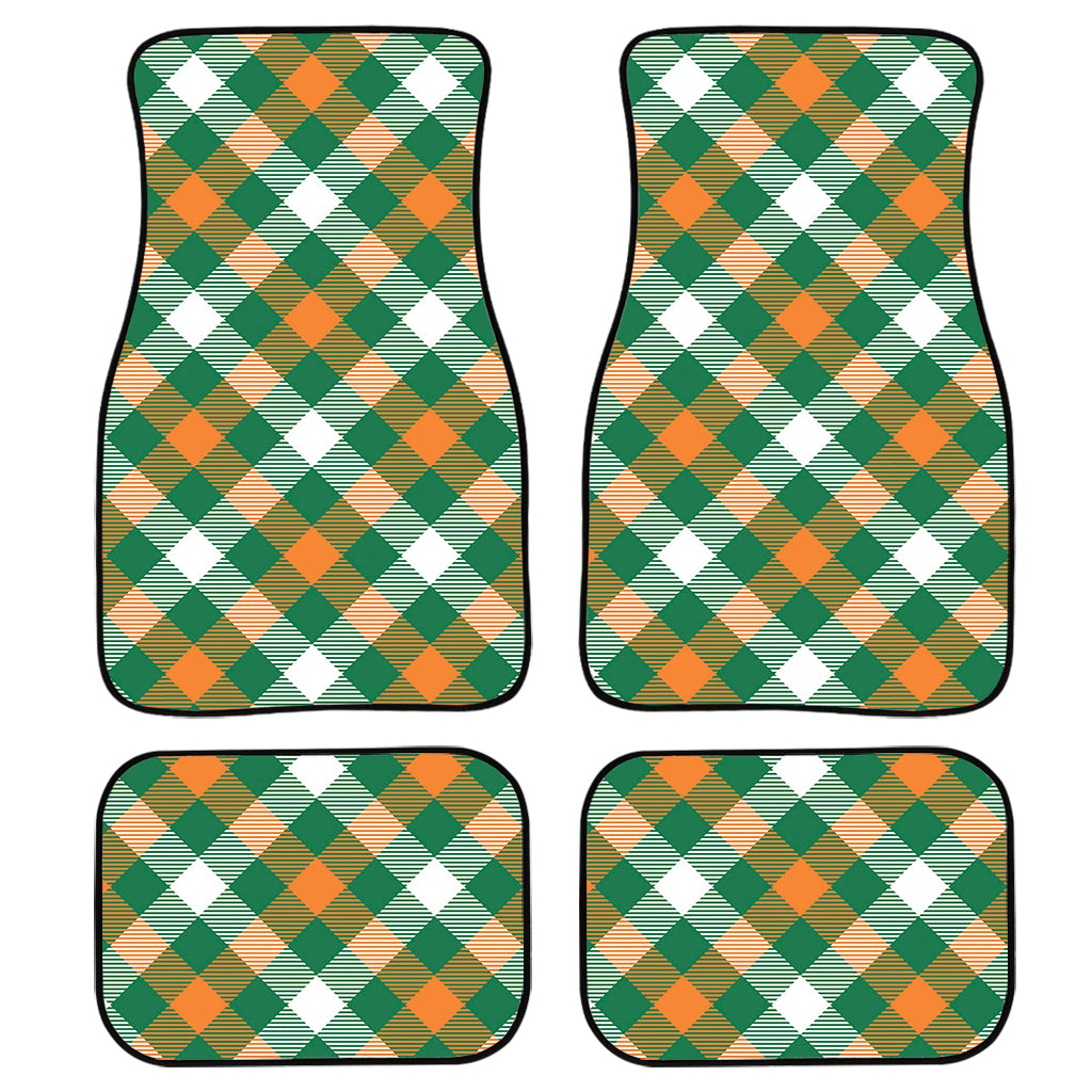 St. Patrick'S Day Plaid Pattern Print Front And Back Car Floor Mats, Front Car Mat PO0317