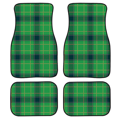 St. Patrick'S Day Scottish Plaid Print Front And Back Car Floor Mats, Front Car Mat PO0318