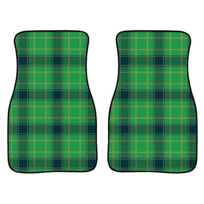 St. Patrick'S Day Scottish Plaid Print Front And Back Car Floor Mats, Front Car Mat PO0318