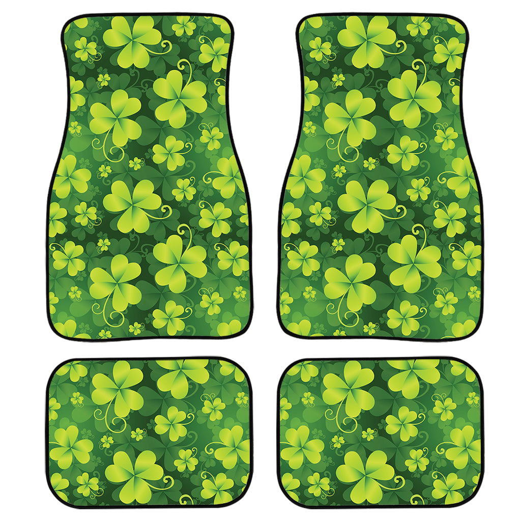 St. Patrick'S Day Shamrock Pattern Print Front And Back Car Floor Mats, Front Car Mat PO0319