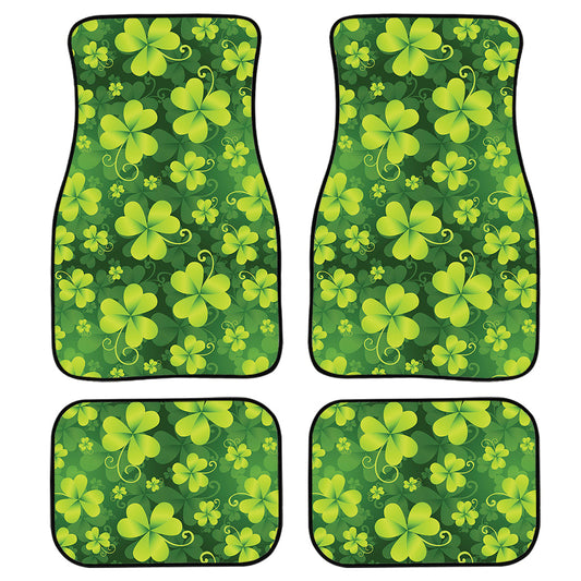 St. Patrick'S Day Shamrock Pattern Print Front And Back Car Floor Mats, Front Car Mat PO0319