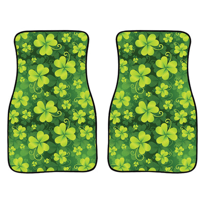 St. Patrick'S Day Shamrock Pattern Print Front And Back Car Floor Mats, Front Car Mat PO0319