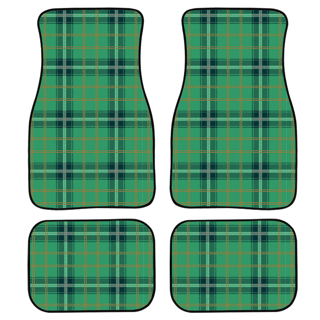 St. Patrick'S Day Tartan Pattern Print Front And Back Car Floor Mats, Front Car Mat PO0314