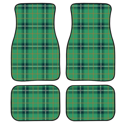 St. Patrick'S Day Tartan Pattern Print Front And Back Car Floor Mats, Front Car Mat PO0314