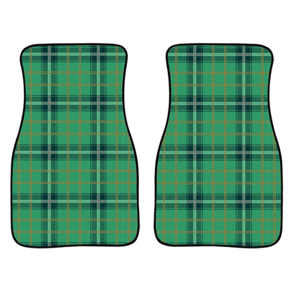 St. Patrick'S Day Tartan Pattern Print Front And Back Car Floor Mats, Front Car Mat PO0314