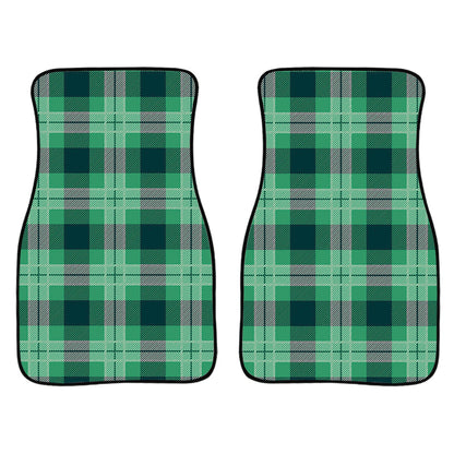 St. Patrick'S Day Tartan Print Front And Back Car Floor Mats, Front Car Mat PO0316