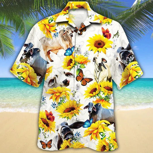 Brahman Cattle Lovers Hawaiian Shirt, Unisex Print Aloha Short Sleeve Casual Shirt HO5061