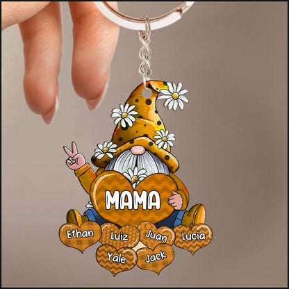 Colorful Grandma Mom Gnome Love Sweet Heart Keychain Custom Keychain For Mother Grandma Keychain KO0199